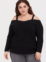 Load image into Gallery viewer, V Neck Off Shoulder Sweater