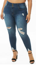 Load image into Gallery viewer, High Waisted Button Jeans