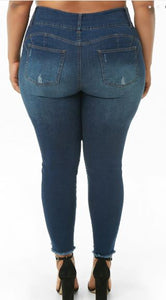 High Waisted Button Jeans